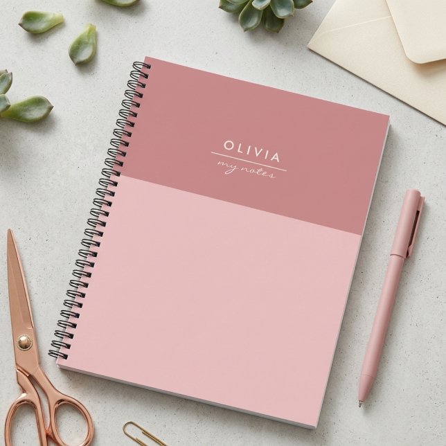 Trendy Elegant Girly Monogrammed Minimal Stylish Notebook (Creator Uploaded)