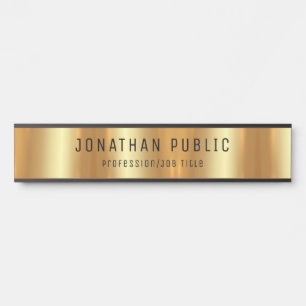 Trendy Elegant Glam Black And Gold Template Luxe Door Sign