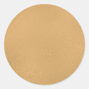 Trendy Elegant Glamour Faux Gold Classic Round Sticker