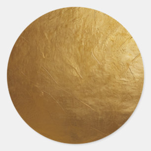 Trendy Elegant Glamour Faux Gold Classic Round Sticker