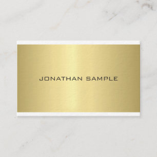 Trendy Elegant Glamourous Modern Plain Gold Luxury Business Card