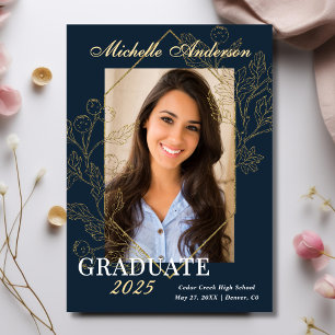 Trendy Elegant Glittery Graduation Announcement