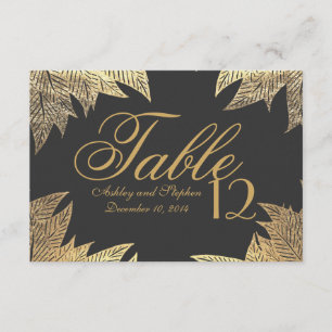 Trendy Elegant Gold Faux Drawn Leaf Pattern Invitation