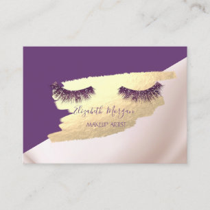 Trendy,Elegant,Gold Foil Brush Stroke,Lashes Business Card