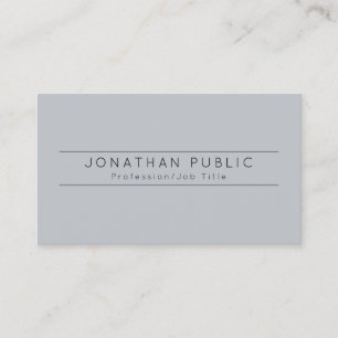 Trendy Elegant Grey Modern Simple Design Template Business Card