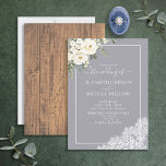 Trendy Elegant Grey Rustic Wood Script Wedding Invitation<br><div class="desc">Ooh, we're so happy with this trendy light grey, rustic wedding photo invitation! It wasn't easy coming up with a rustic light grey design that we felt met our aesthetic demands, but then we did it, and now we're in love! Part of a wedding suite that we hope you love...</div>