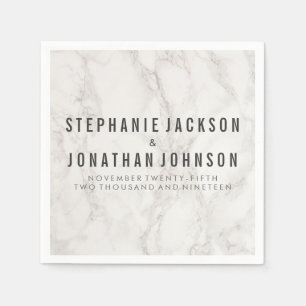 Trendy Elegant Marble Wedding Celebration Napkin