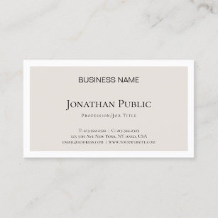 Trendy Elegant Minimal Design Modern Plain Luxury Business Card