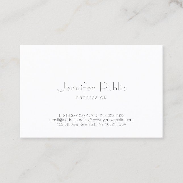 Trendy Elegant Minimalist Professional Modern Business Card (Front)