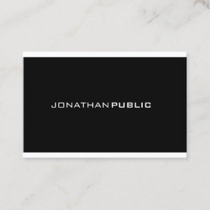 Trendy Elegant Minimalistic Design Black White Business Card