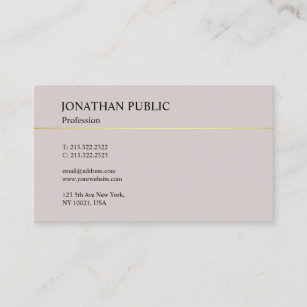 Trendy Elegant Modern Design Minimalistic Plain Business Card