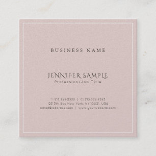 Trendy Elegant Modern Glamourous Plain Luxury Square Business Card