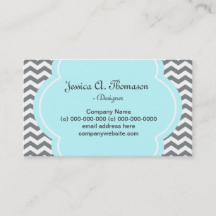 Trendy, elegant, modern grey and white chevron business card