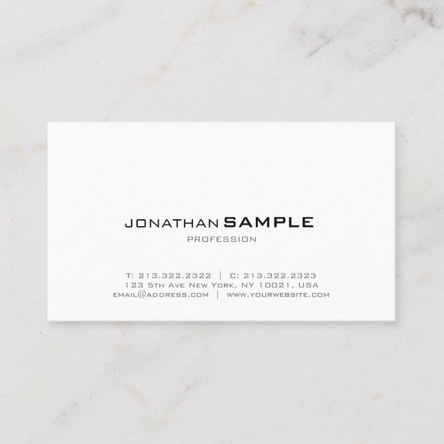 Trendy Elegant Modern Minimalistic Design Business Card (Front)