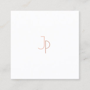 Trendy Elegant Modern Monogrammed Simple Template Square Business Card