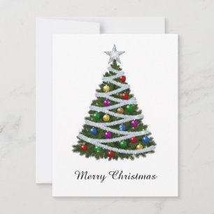Trendy Elegant Modern Non Photo Christmas Tree Holiday Card