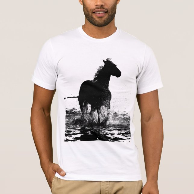 Trendy Elegant Modern Pop Art Running Horse Men's T-Shirt (Front)