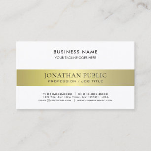 Trendy Elegant Modern Professional Gold Plain Luxe Business Card