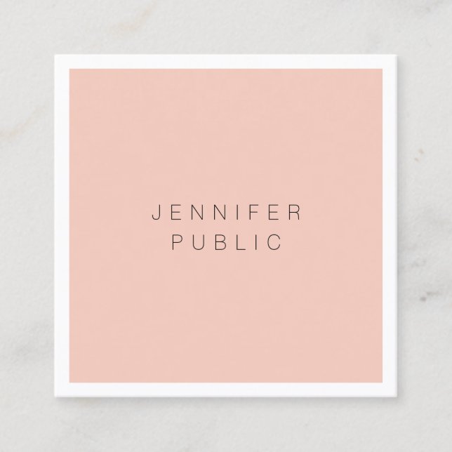 Trendy Elegant Modern Simple Professional Template Square Business Card (Front)