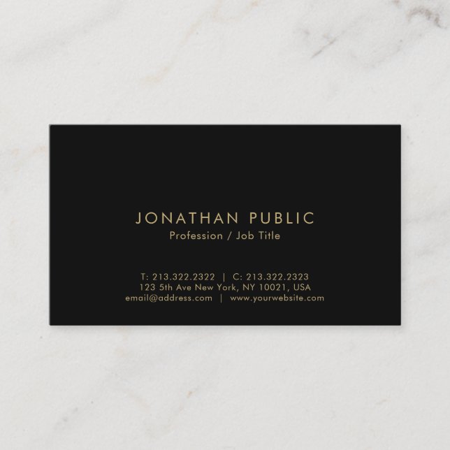 Trendy Elegant Modern Simple Template Business Card (Front)
