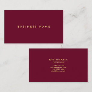 Trendy Elegant Modern Simple Template Gold Text Business Card