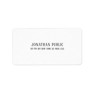 Trendy Elegant Modern Simple White Plain Address Label