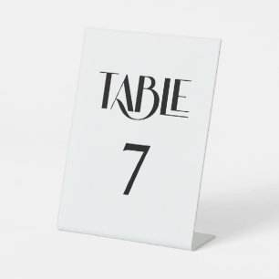 Trendy Elegant Modern Typography Table Number Pedestal Sign