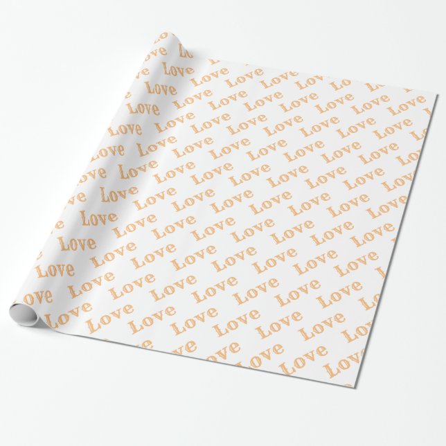 Trendy Elegant Modern Valentine Love Heart Wrapping Paper (Unrolled)