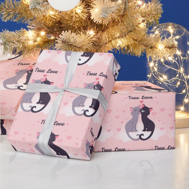 Trendy Elegant Modern Valentine Love Heart Wrapping Paper (Holidays)