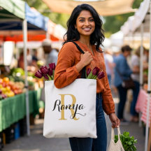 Trendy Elegant Monogram Bag | Personalised Tote
