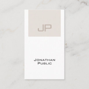 Trendy Elegant Monogram Clean Plain Luxury Business Card