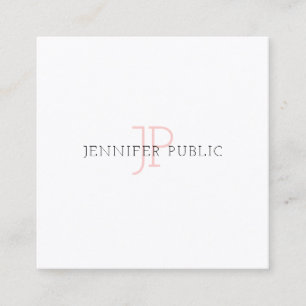 Trendy Elegant Monogram Sleek Design Luxury Modern Square Business Card