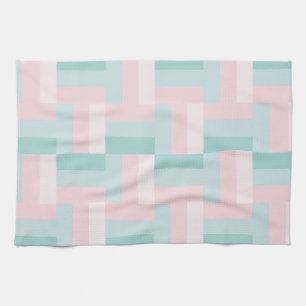 Trendy Elegant Pink Blue Green Pastel Colours Tea Towel