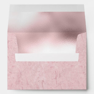 Trendy Elegant Pink Faux Foil Envelope