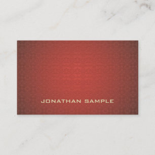 Trendy Elegant Red Damask Artistic Design Luxury Business Card