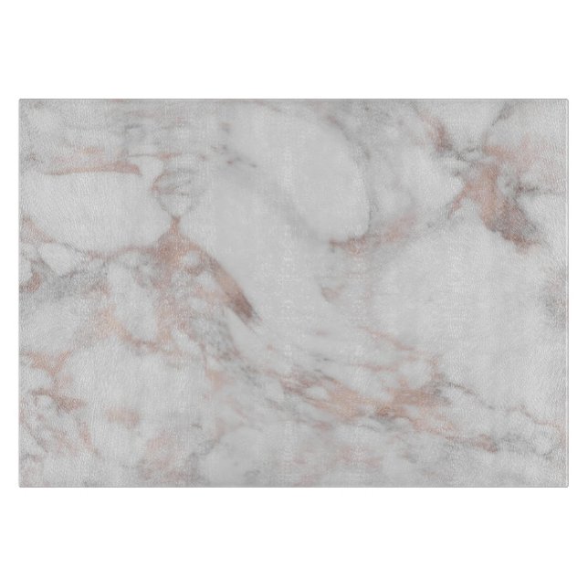 Trendy Elegant Rose Gold White Marble Template Cutting Board (Front)