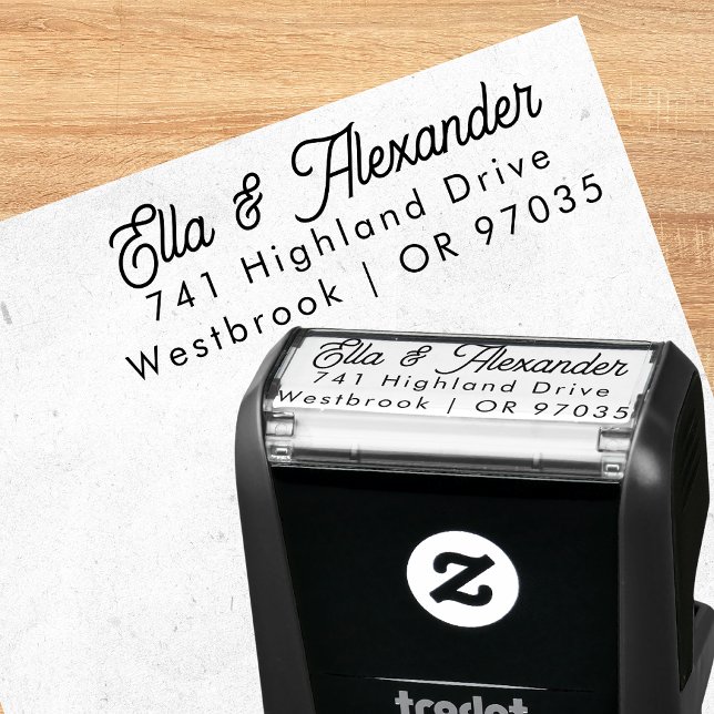 Trendy Elegant Script Family Address Stamp (Creator Uploaded)