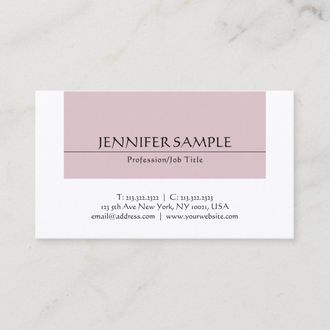 Trendy Elegant Sleek Design Modern Plain Luxury Business Card (Front)