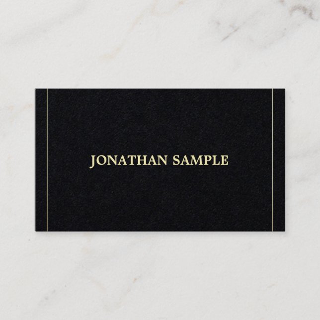 Trendy Elegant Sleek Gold Design Luxury Plain Business Card (Front)