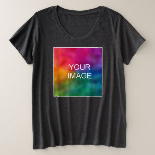 Trendy Elegant Smoke Colour Template Upload Image Plus Size T-Shirt