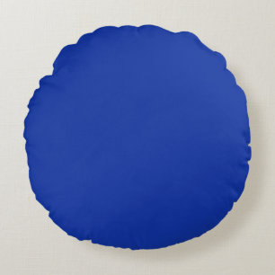 Trendy Elegant Solid Royal Blue Round Cushion