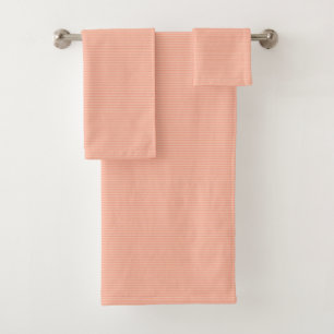 Trendy Elegant Template Peach Colour Striped Custo Bath Towel Set
