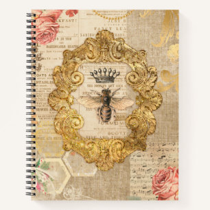 Trendy Elegant Vintage Floral Notebook