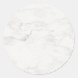 Trendy Elegant White Marble Blank Template Custom Classic Round Sticker