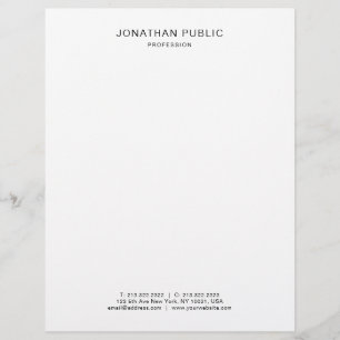 Trendy Elegant White Modern Simple Template Custom Letterhead
