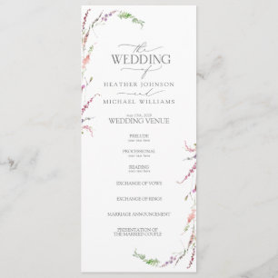 Trendy Elegant Wildflower Floral Wedding Programme