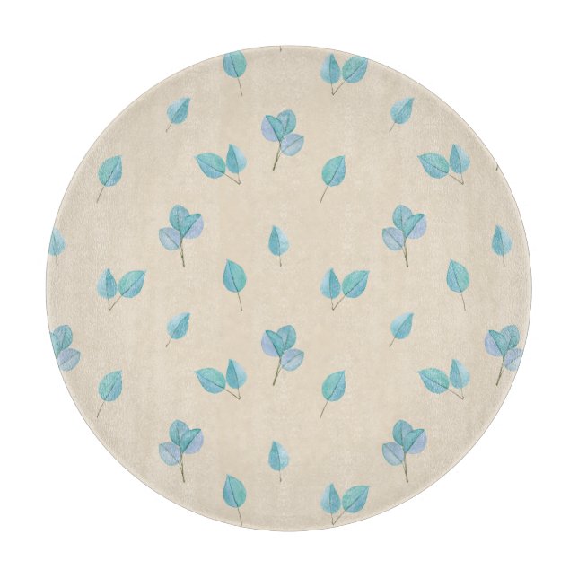Trendy Eucalyptus Leaves On Buttercream  Cutting Board (Front)