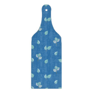 Trendy Eucalyptus Leaves On French Blue Cutting Board