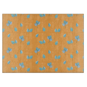 Trendy Eucalyptus Leaves On Marigold Charcuterie Cutting Board