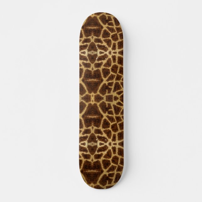 Trendy Exotic Giraffe Fur Pattern Animal Print Skateboard (Front)